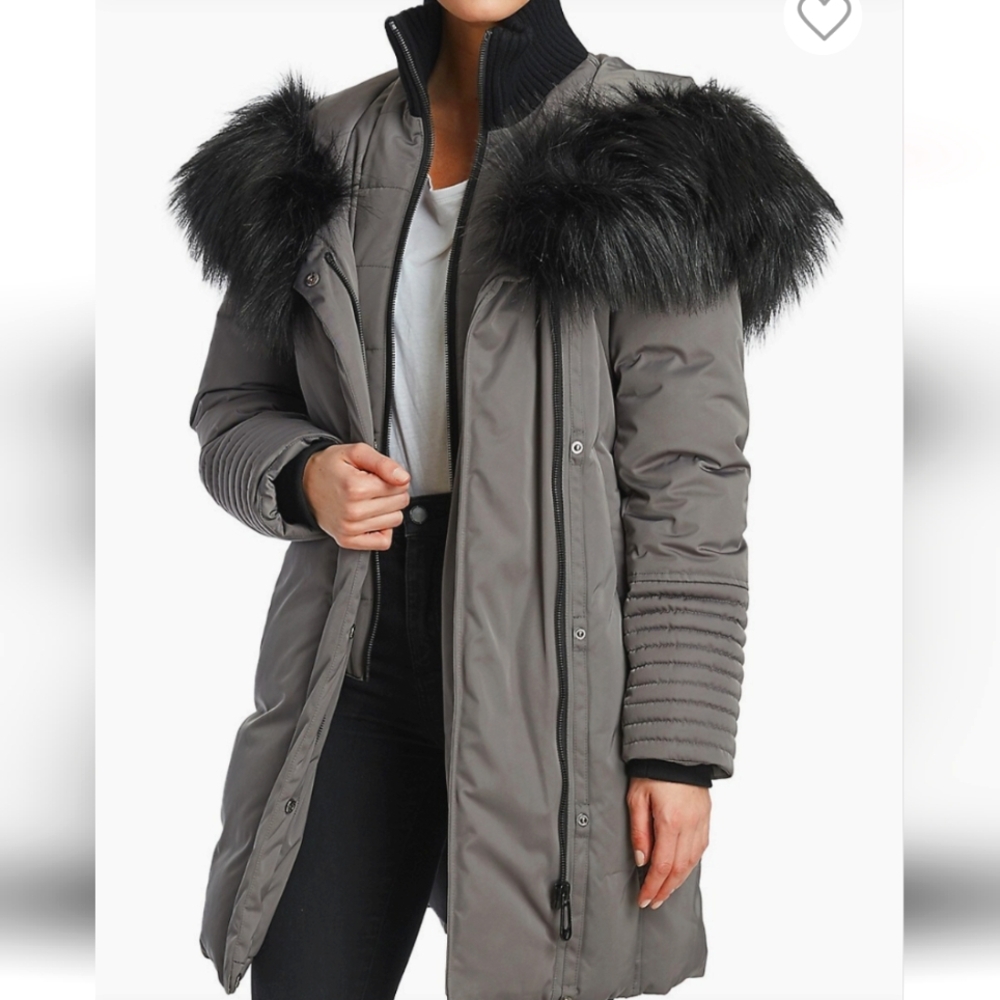 NOIZE Jessica faux-fur Shawl Collar Hooded Jacket